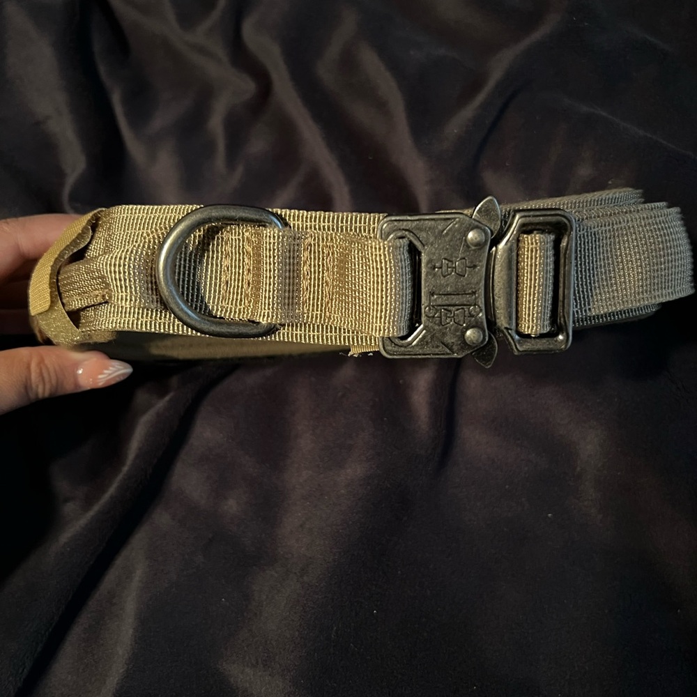 Tactical Tan Dog Collar- Large